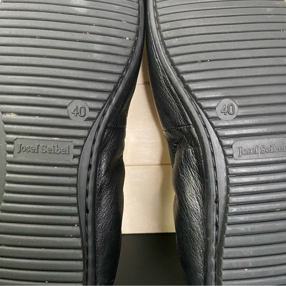 Josef Seibel Pippa Ballet Flats Women's Size 9 Shoes EU40 Black Leather Cap Toe - Picture 10 of 11